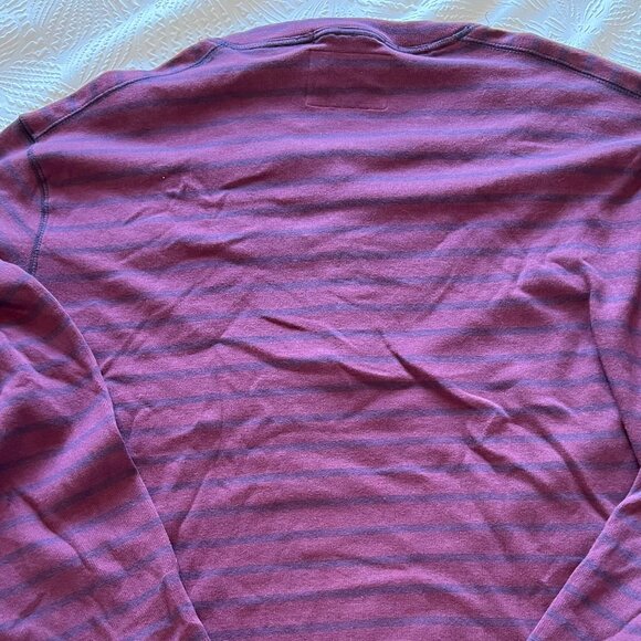 Men's Vintage 1946 Red and Navy Long Sleeved Henley Shirt Size XL NWT - Picture 3 of 4